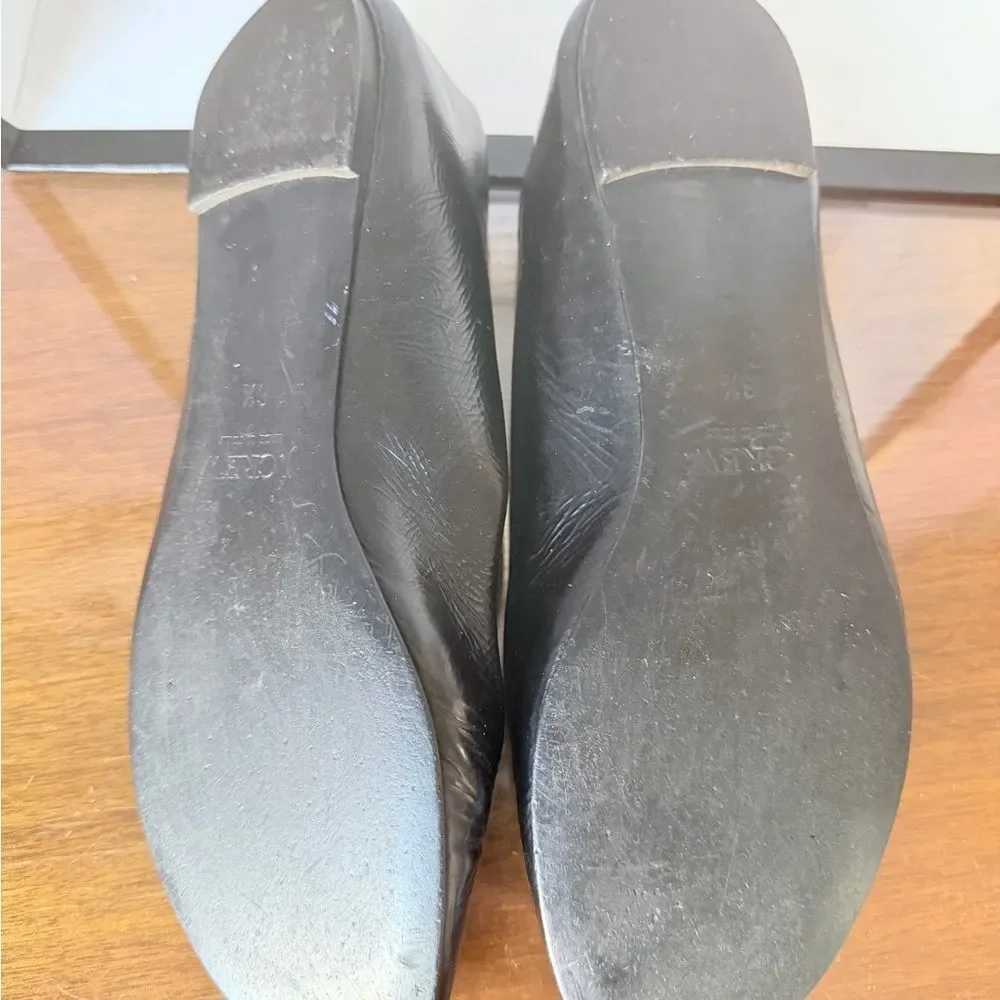 J. Crew Black Leather Ballet Flats